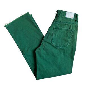 Zara Green Button-Fly Wide Leg Jeans - Size 2